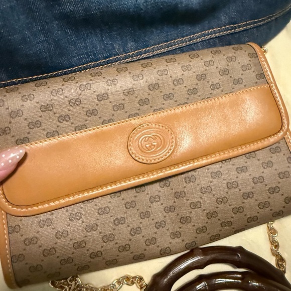 Fendi Denim Tote with Brown Leather Straps and Gold Logo Charm - Picture 3 of 16